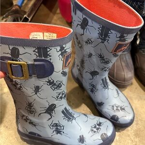 Joules Kids Bug Print Rain Boots - Blue size 3